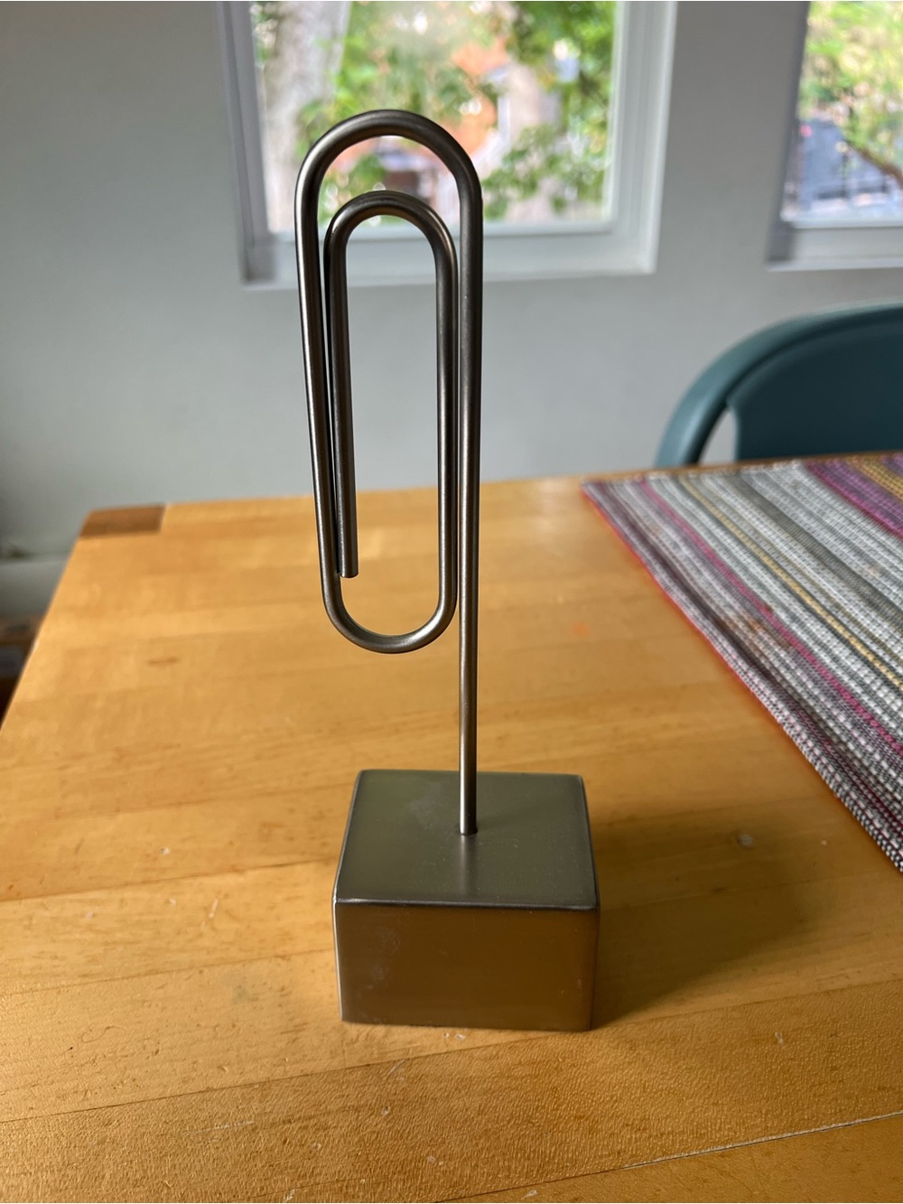 Pottery Barn Paper Clip Mail Photo Holder - Metal - Silver
